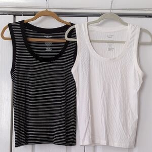 KOHLS! NWOT! LOT OF 2! ~NINE WEST~ THINLY RIBBED STRETCHY TANK TOPS-L